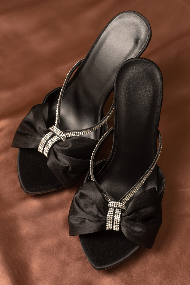 Black Glimmer Of Sparkle Rhinestone Heels - JLUXLABEL - Shoes