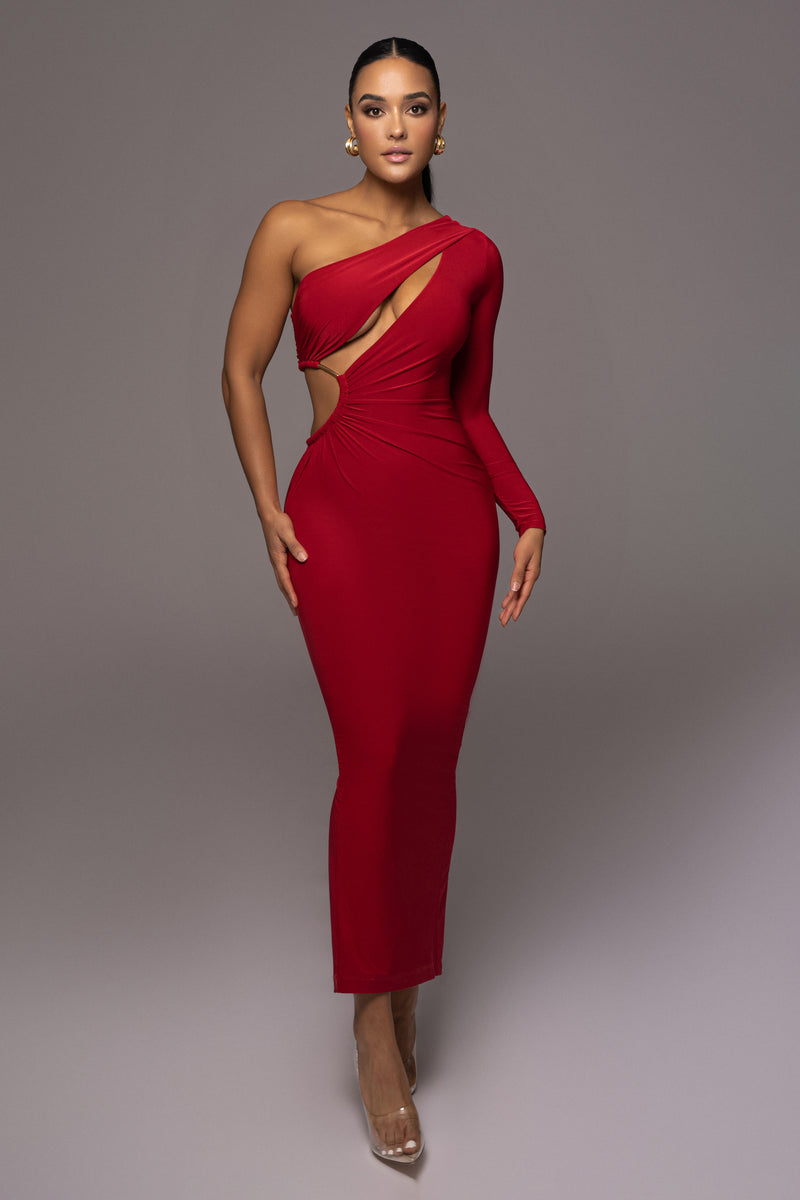Savannah High Ruffle Collar Dress - Chili Pepper – KJ Clothier