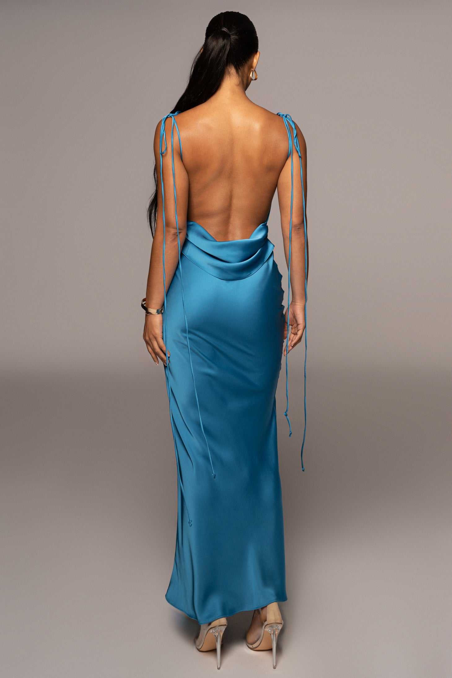 Blue Irresistible Satin Maxi Dress – JLUXLABEL