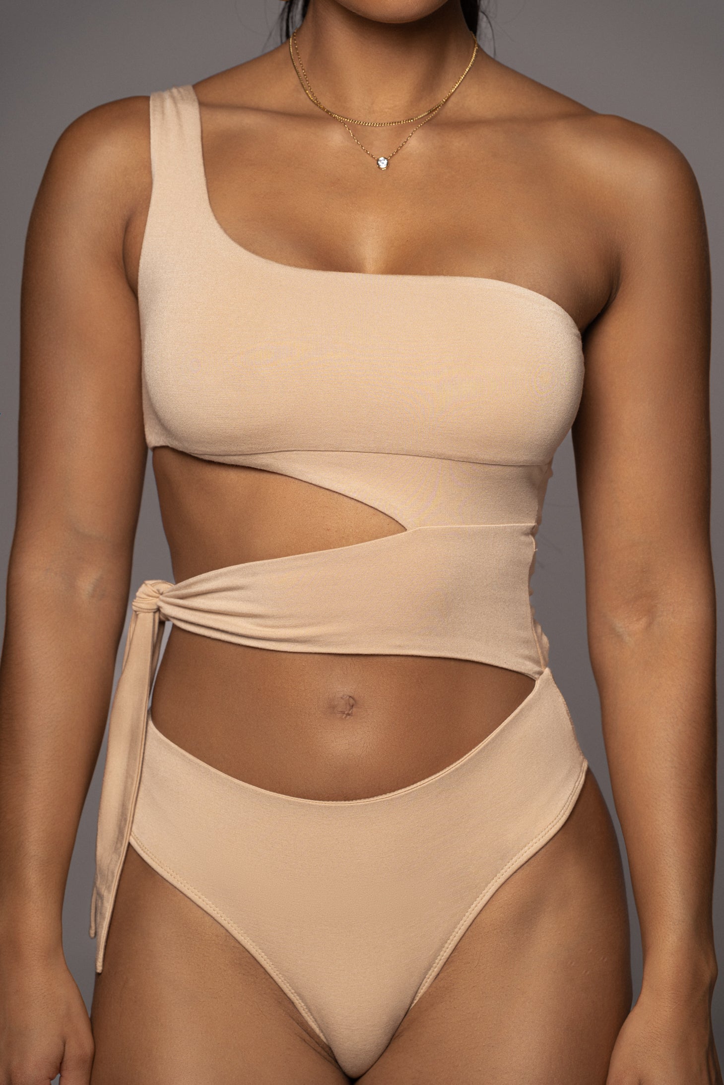 Tan Pull Me Closer Bodysuit - JLUXLABEL