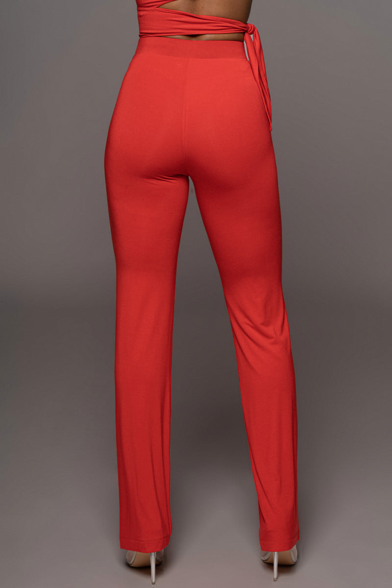 Jluxbasix Red Not So Yoga Pants - JLUXLABEL