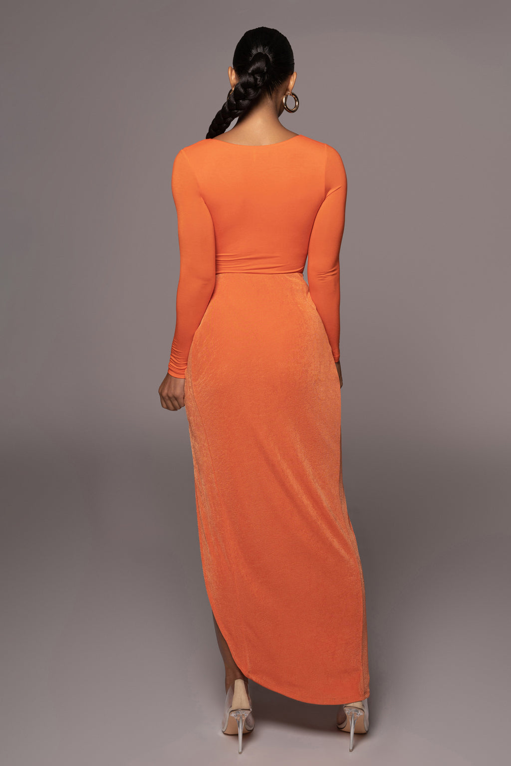 Orange Kimora Slinky Skirt | JLUXLABEL