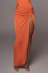 Orange Kimora Slinky Skirt