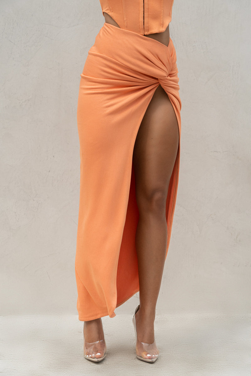 Orange Take You There Maxi Skirt
