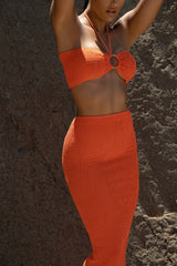 Orange Lana Smocked Skirt Set- JLUXLABEL - Spring Summer Fashion