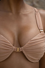 Tan High Tides Bikini Top- JLUXLABEL - Spring Summer Fashion