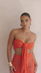 Coral Caribbean Skies Skirt Set - JLUXLABEL - Crochet